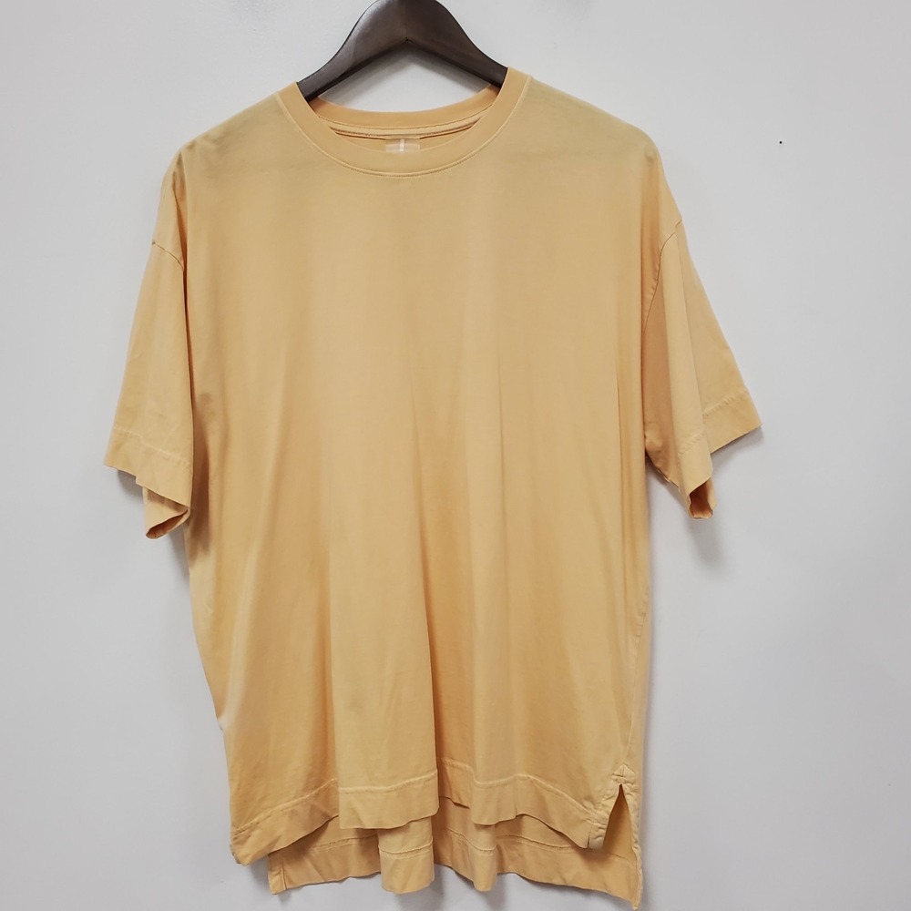 Calia Womens Organic Cotton Oversized Boxy T Shirt Size M Butter Yellow Sport